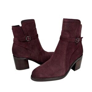 Sam Edelman Simona Women's 8M Suede Heeled Boot Burgundy NWOB 9337